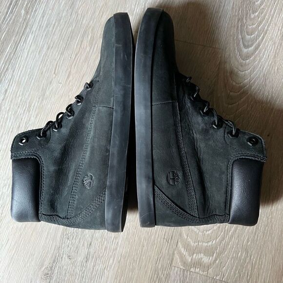 Timberland High Top Sneaker Black Numbuck Suede Leather Londyn 10 Non Slip 10 - Picture 6 of 12